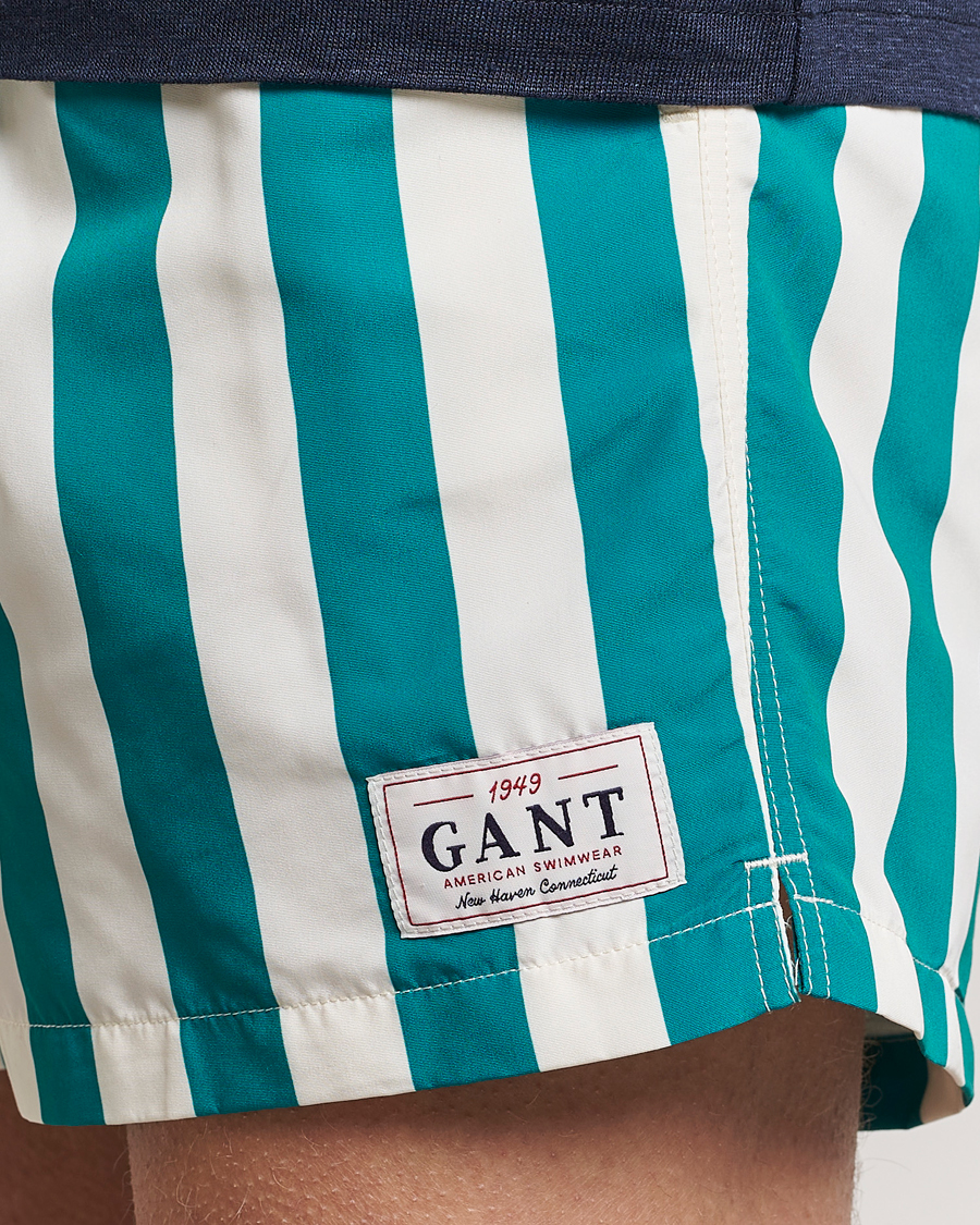 Homme | Maillots De Bain | GANT | Blockstriped Swimshorts Ocean Turquoise