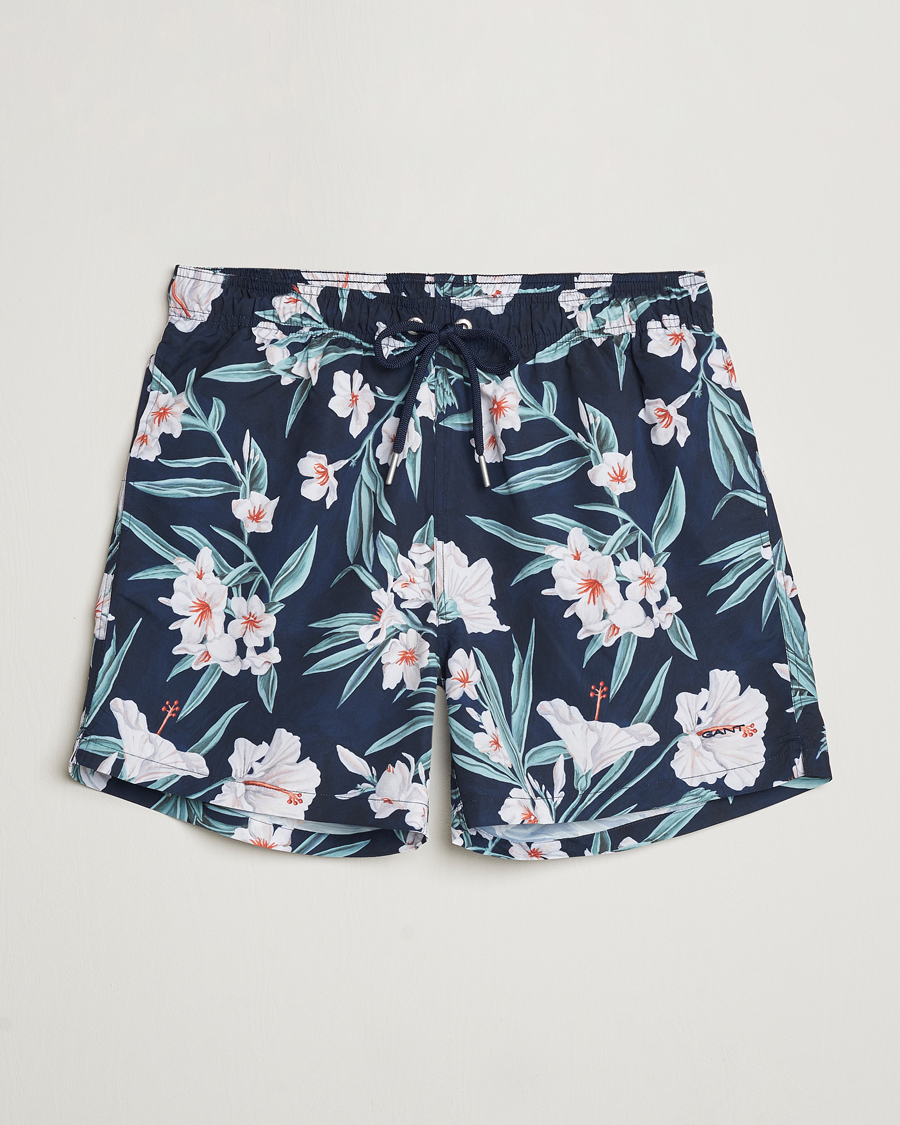 Homme | Maillots De Bain | Gant | Printed Flower Swimshorts Evening Blue