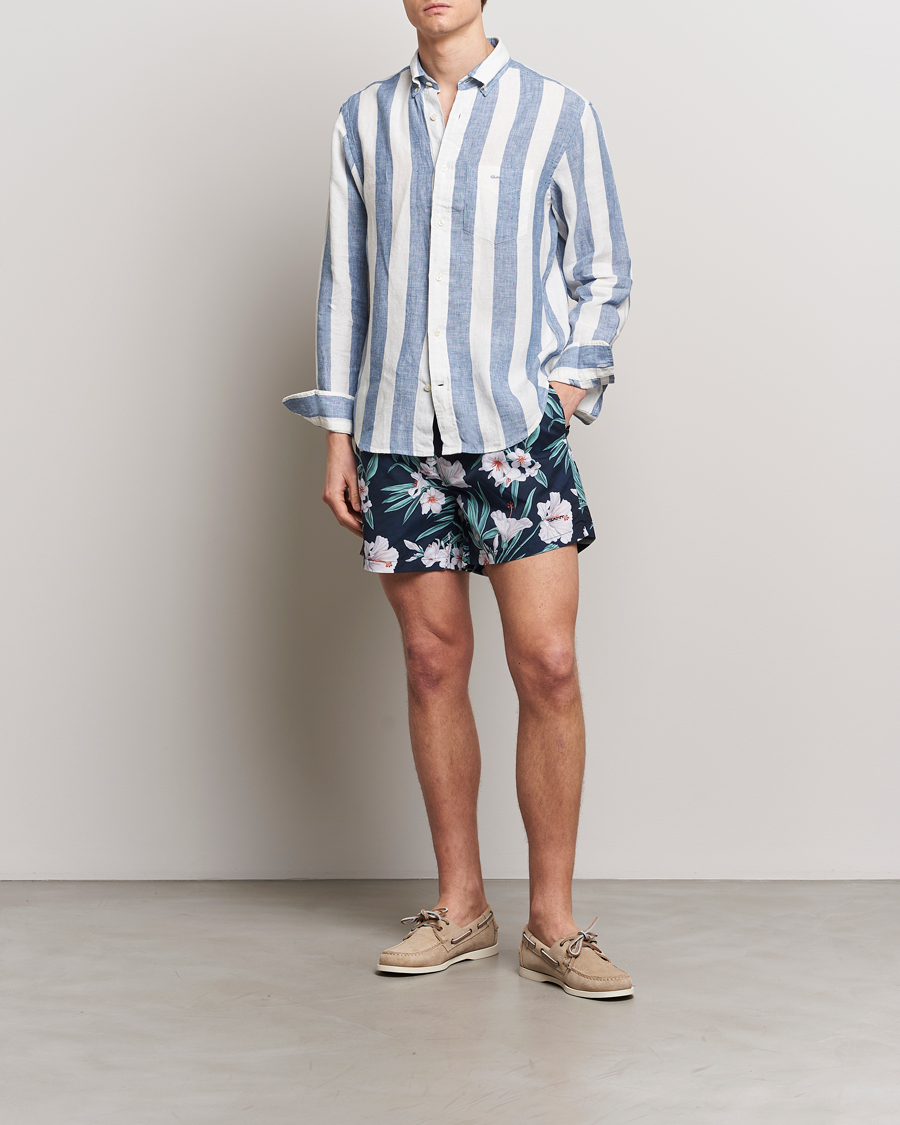 Homme | Maillots De Bain | Gant | Printed Flower Swimshorts Evening Blue