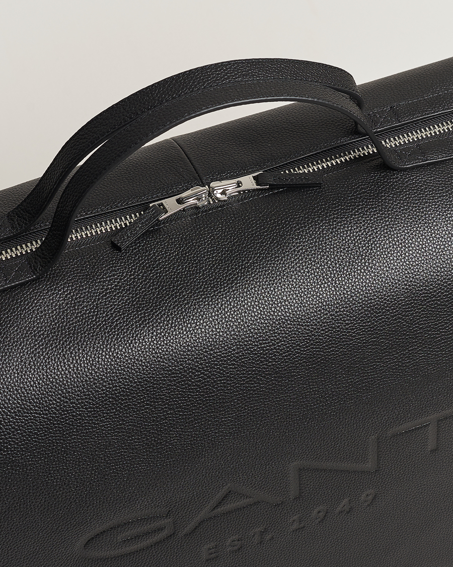 Homme | GANT Leather Weekendbag Black | GANT | Leather Weekendbag Black