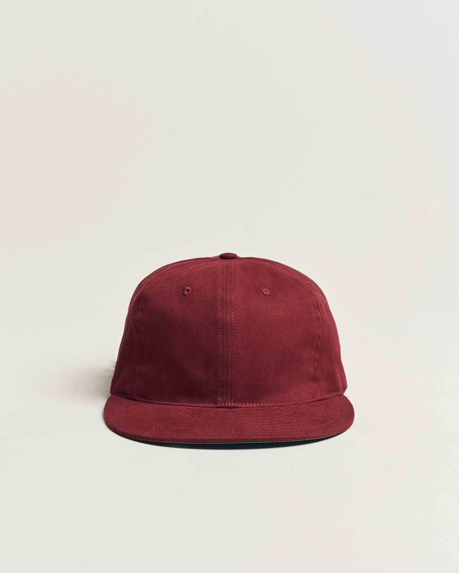Homme | Ebbets Field Flannels Made in USA Unlettered Cotton Cap Burgundy | Ebbets Field Flannels | Made in USA Unlettered Cotton Cap Burgundy