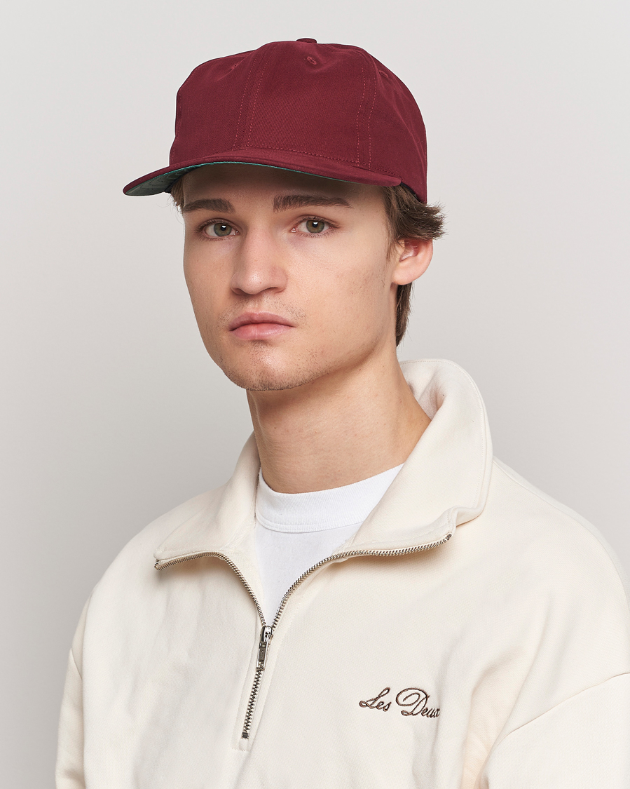 Homme | Ebbets Field Flannels Made in USA Unlettered Cotton Cap Burgundy | Ebbets Field Flannels | Made in USA Unlettered Cotton Cap Burgundy