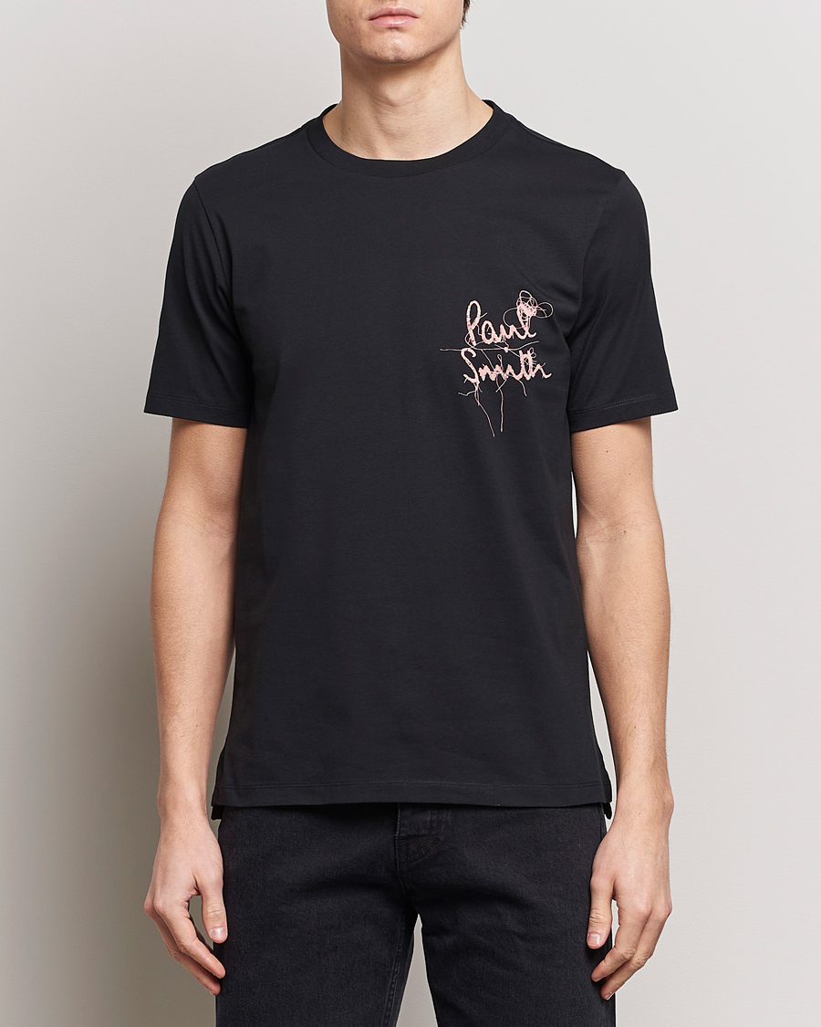 Homme |  | Paul Smith | Organic Cotton Logo Crew Neck T-Shirt Black