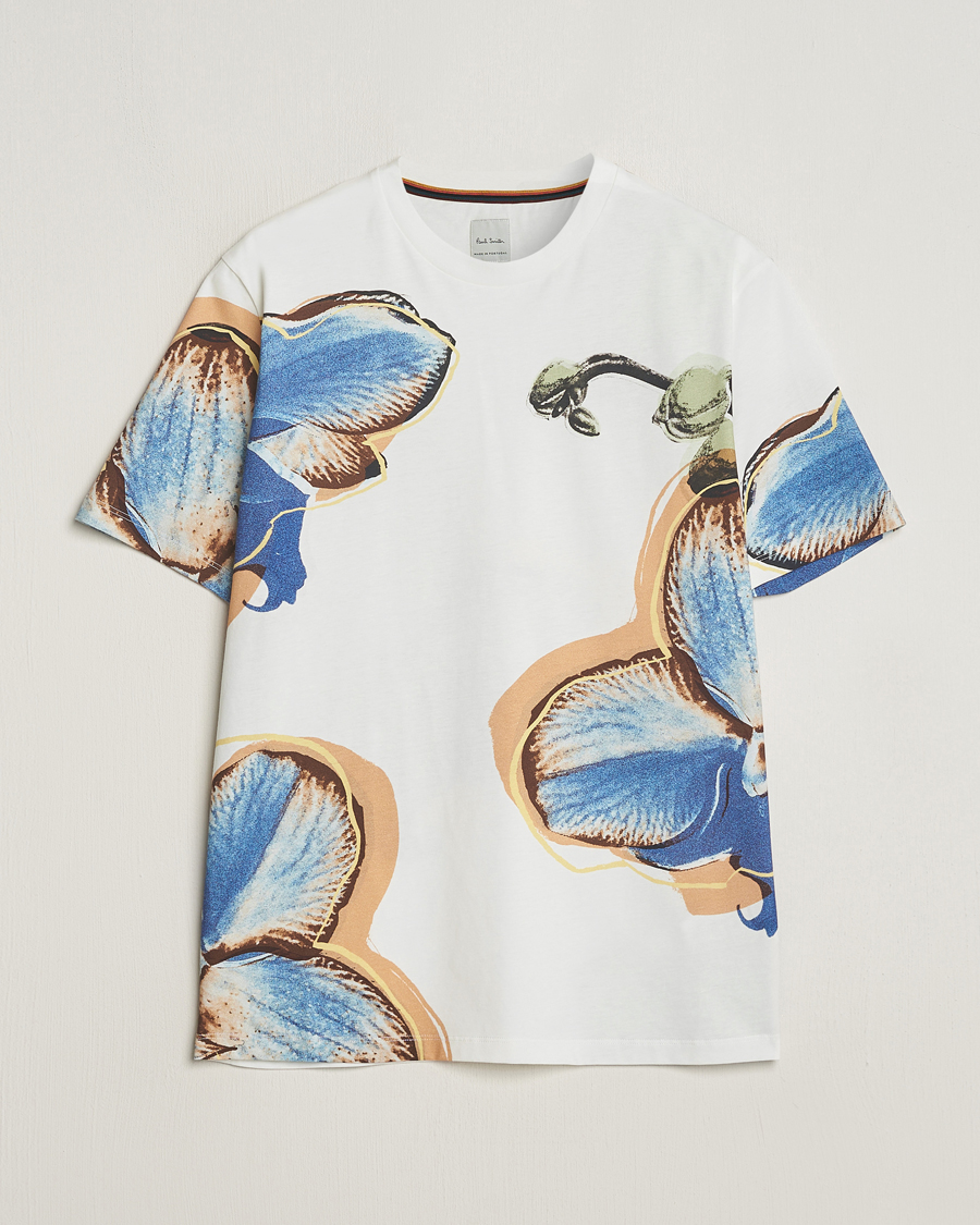 Homme | T-shirts | Paul Smith | Organic Cotton Printed Orchid T-Shirt White