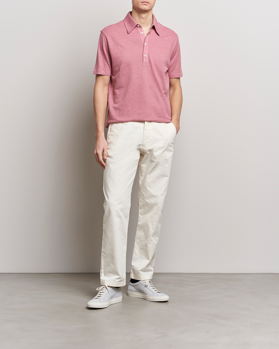 Homme | Polos | Paul Smith | Linen Polo Pink