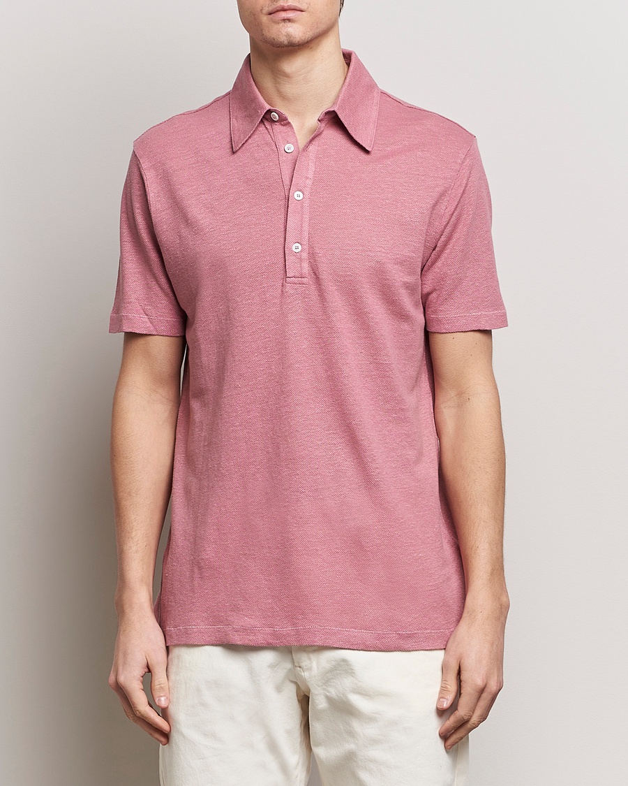 Homme | Polos | Paul Smith | Linen Polo Pink