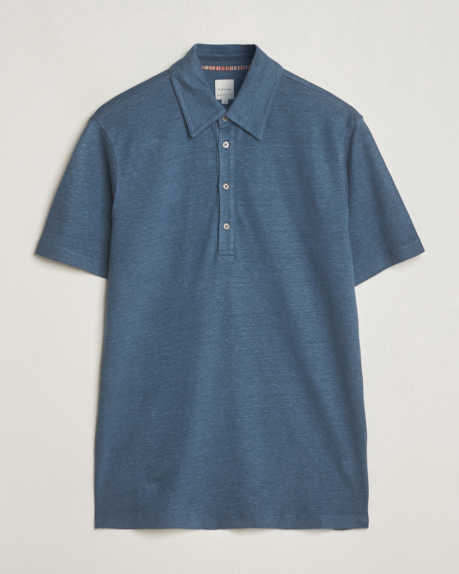 Homme | Polos | Paul Smith | Linen Polo Blue