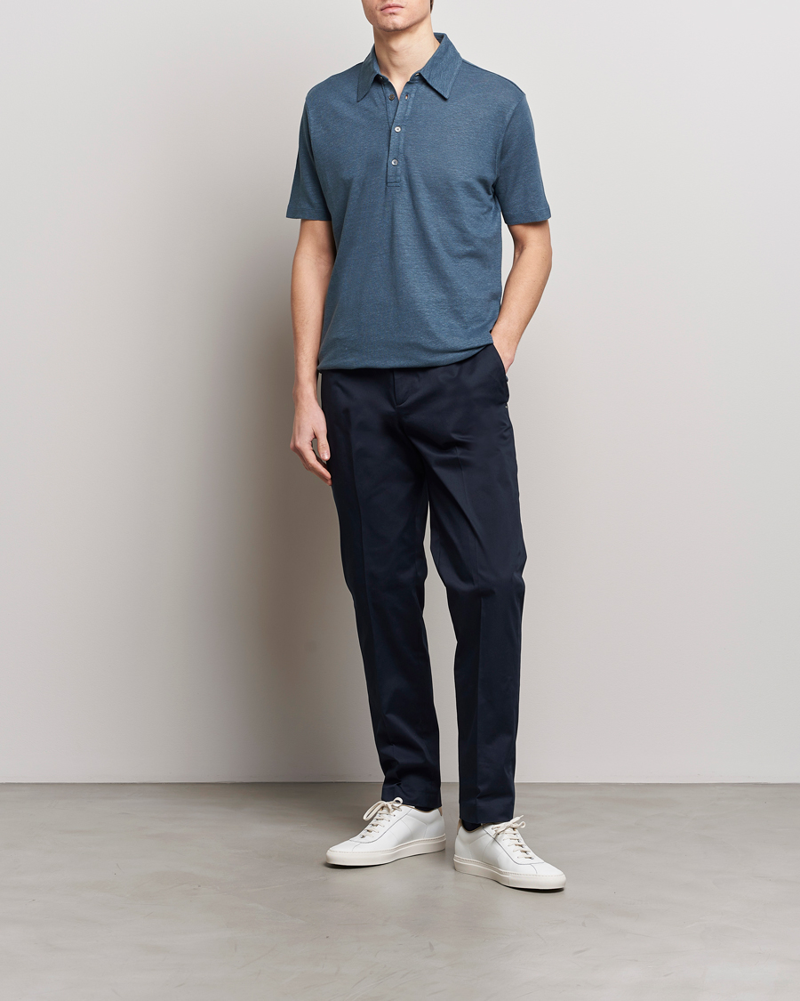 Homme | Polos | Paul Smith | Linen Polo Blue