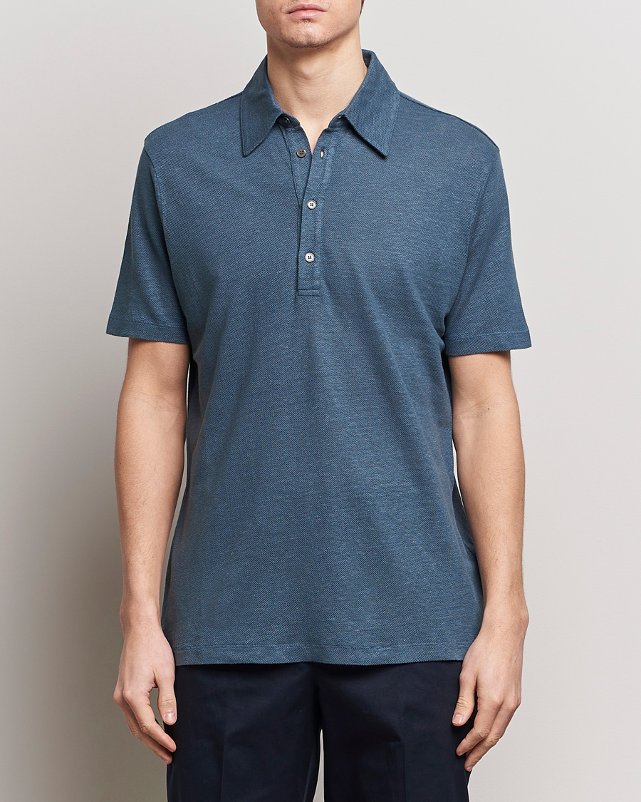 Homme | Polos | Paul Smith | Linen Polo Blue
