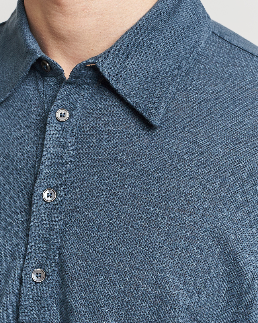 Homme | Polos | Paul Smith | Linen Polo Blue
