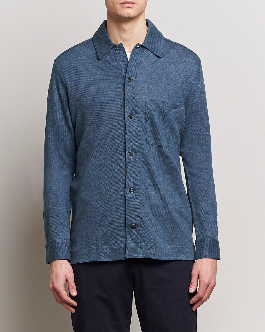Homme | Chemises En Lin | Paul Smith | Linen Jersey Shirt Blue