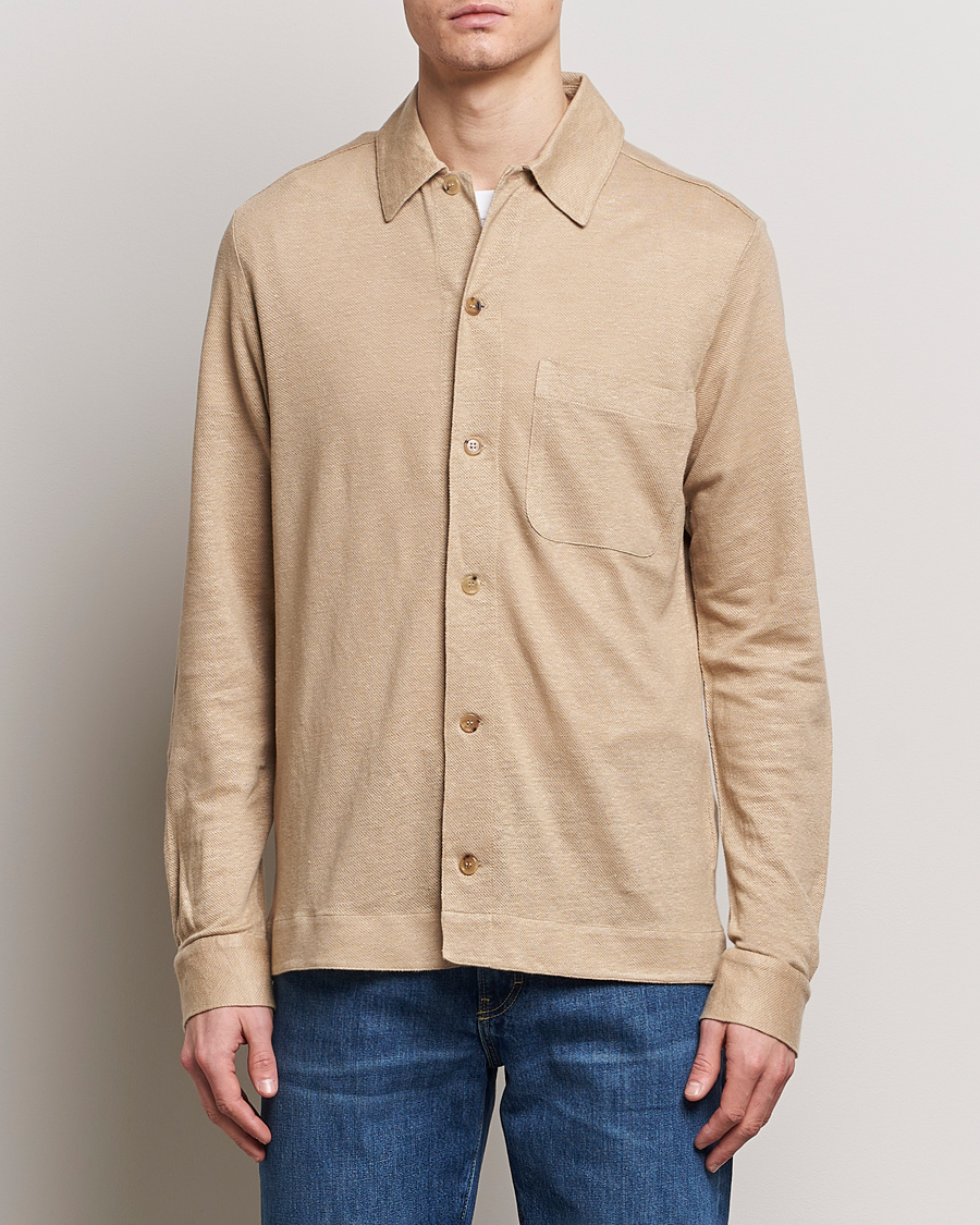 Homme | Chemises En Lin | Paul Smith | Linen Jersey Shirt Beige