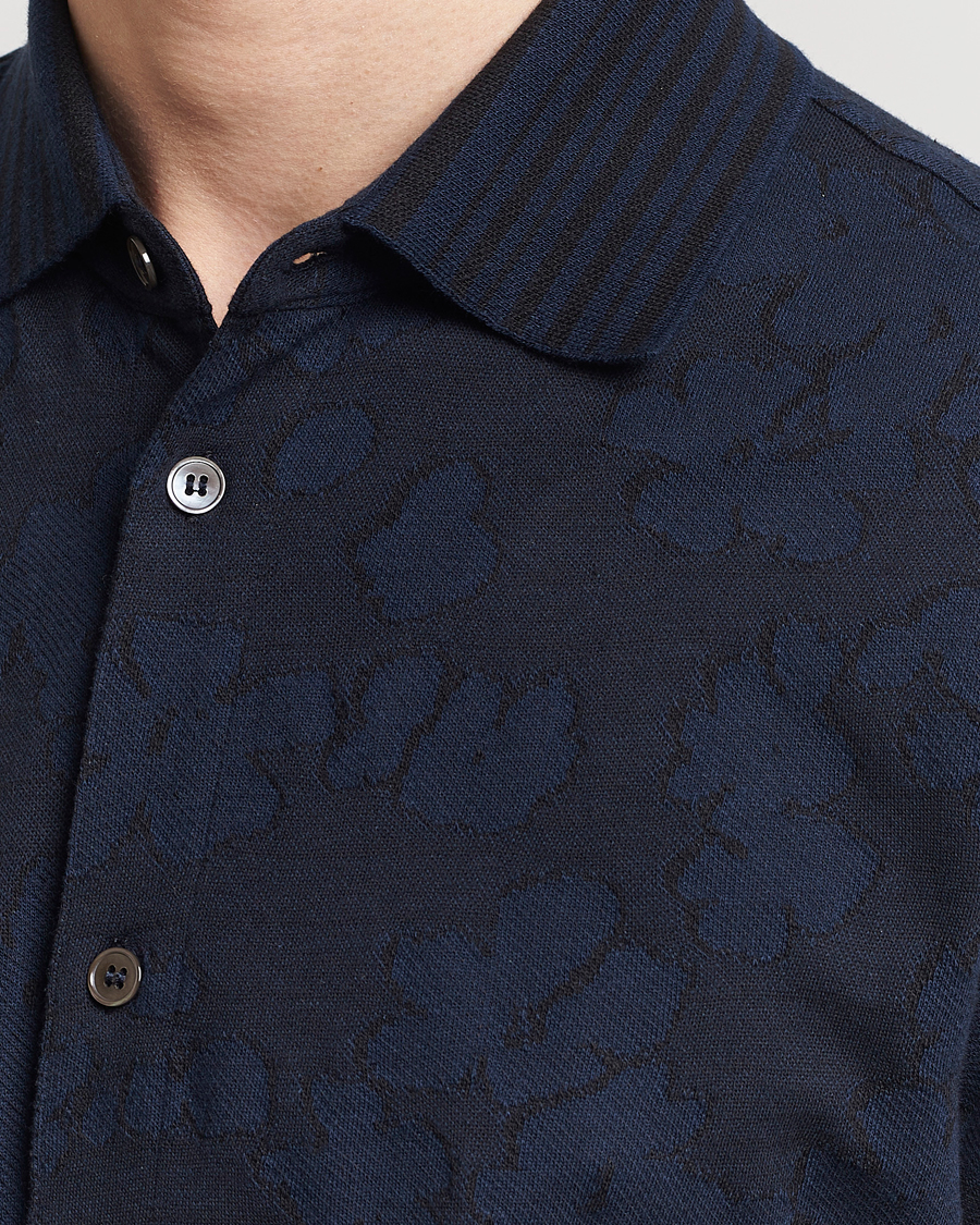 Homme | Chemises | Paul Smith | Floral Jacquard Short Sleeve Shirt Navy