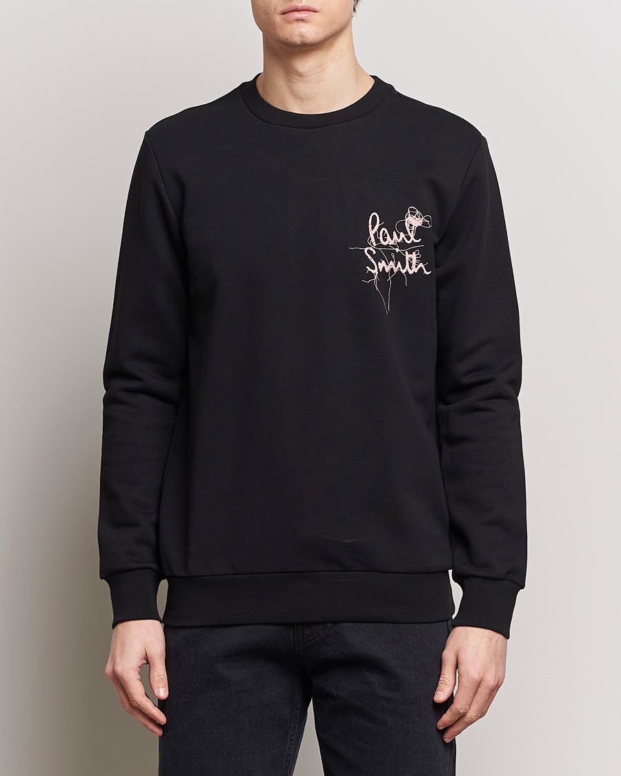 Homme | Pulls Et Tricots | Paul Smith | Logo Printed Crew Neck Sweatshirt Black