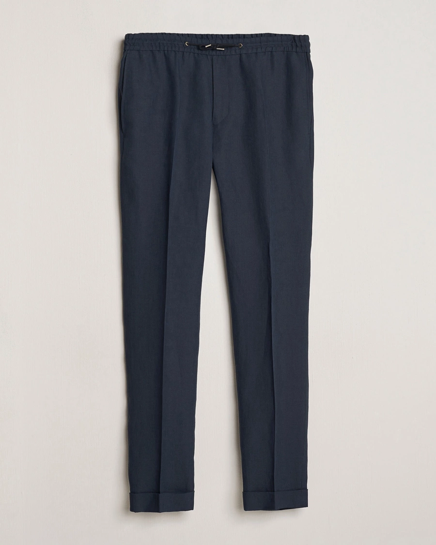 Homme | Pantalons | Paul Smith | Linen Drawstring Trousers Navy