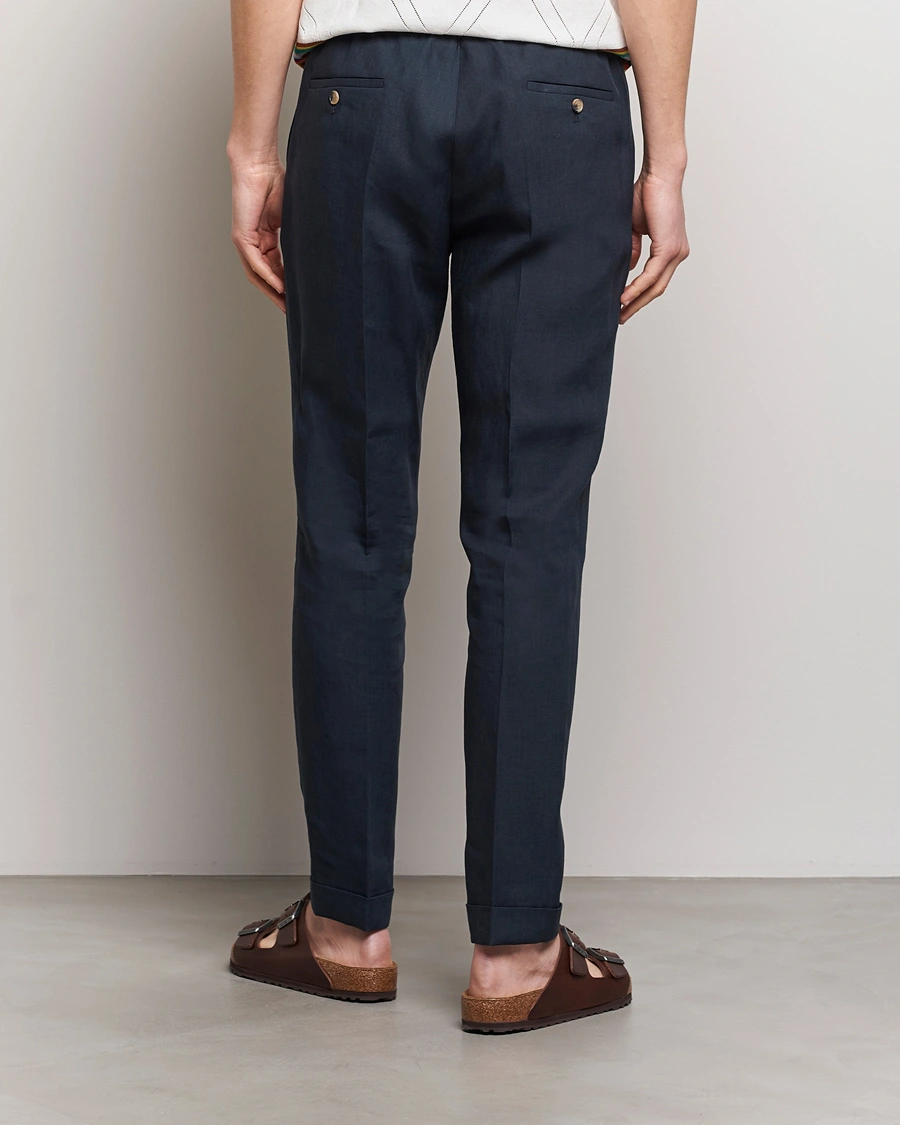 Homme | Pantalons | Paul Smith | Linen Drawstring Trousers Navy