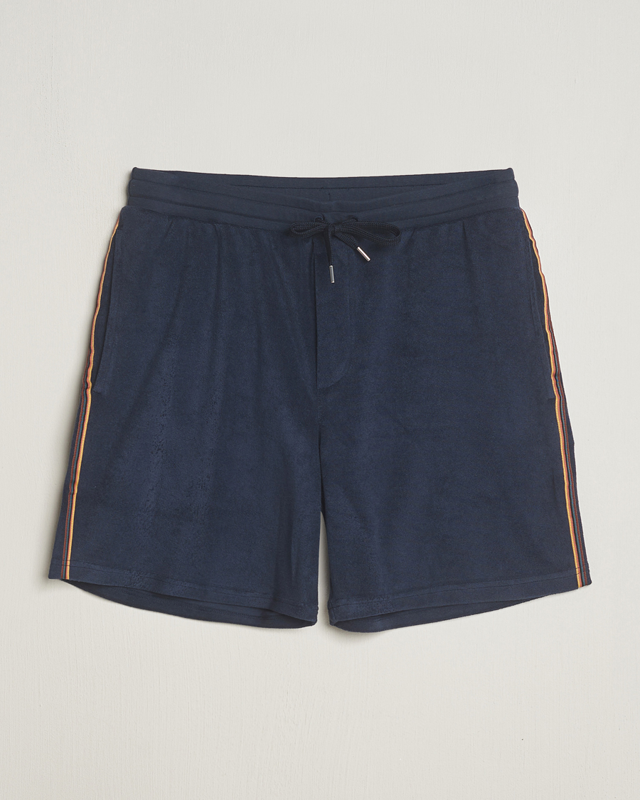 Homme | Shorts | Paul Smith | Stripe Towelling Shorts Navy