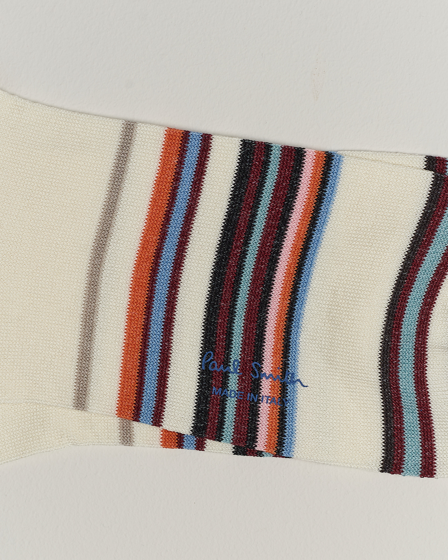 Homme | Chaussettes Quotidiennes | Paul Smith | Flavio Signature Stripe Socks White