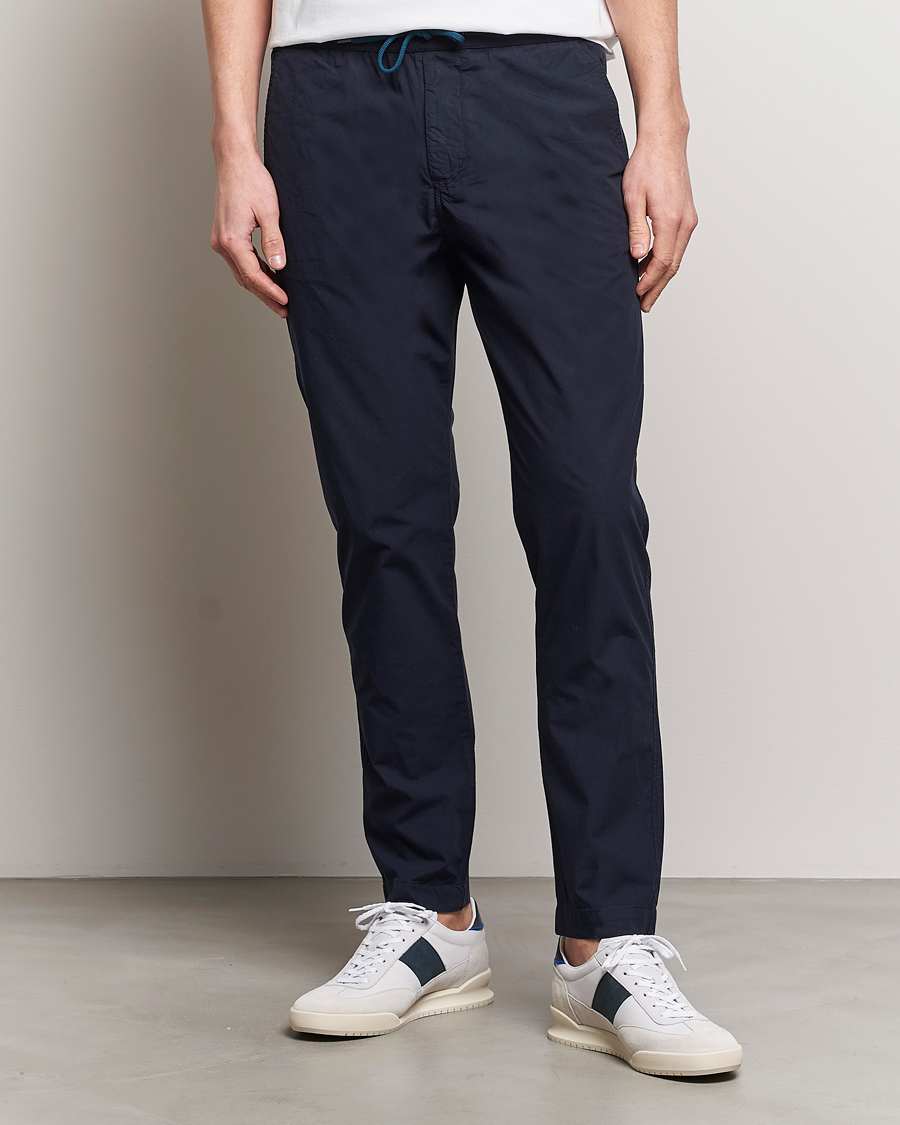 Homme | Pantalons À Cordon | PS Paul Smith | Cotton Drawstring Trousers Navy