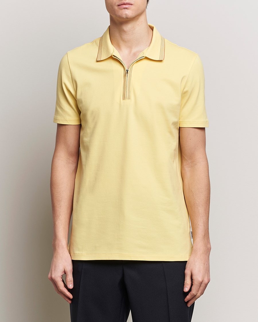 Homme | Paul Smith | PS Paul Smith | Regular Fit Half Zip Polo Yellow