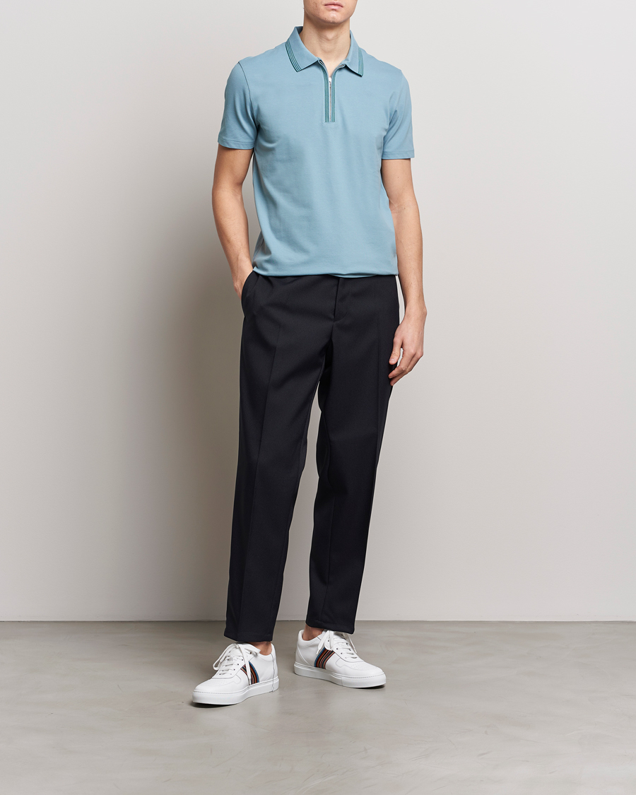 Homme | Polos | PS Paul Smith | Regular Fit Half Zip Polo Blue