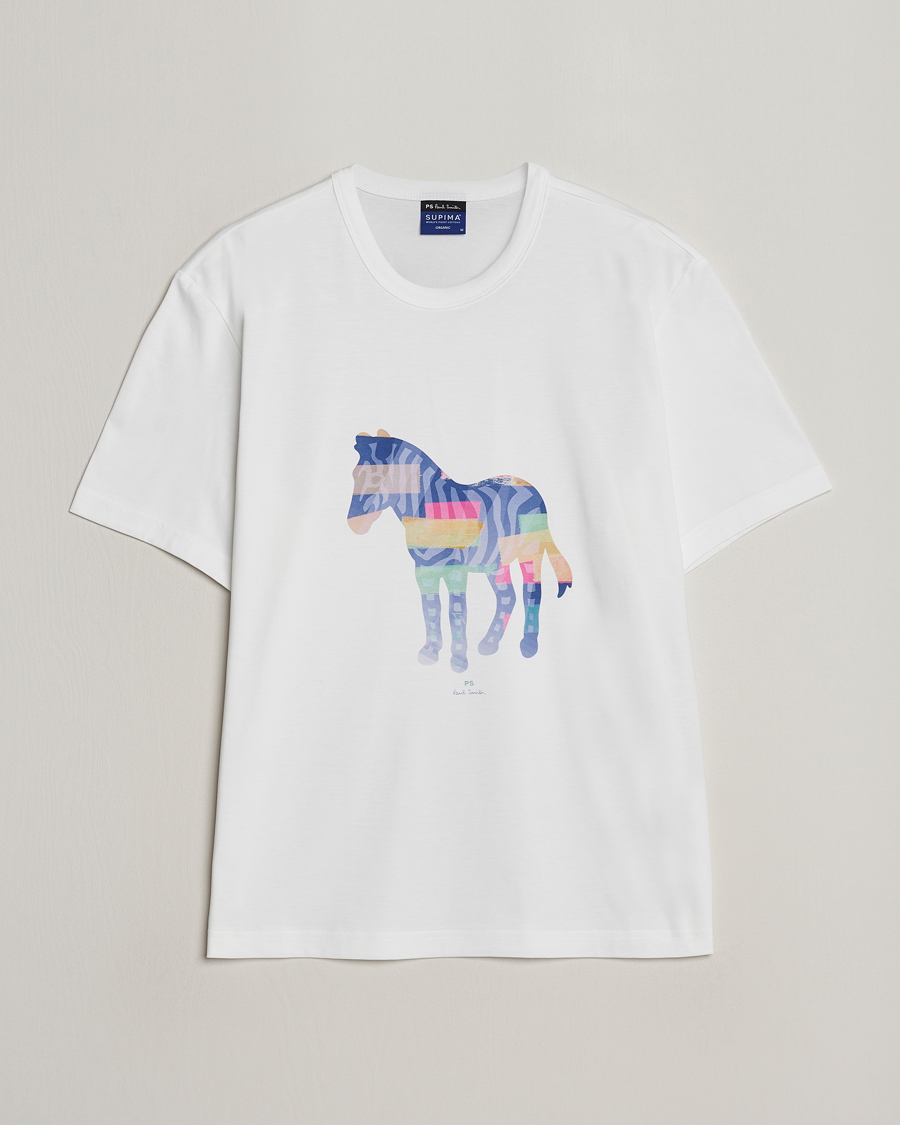 Homme | T-shirts | PS Paul Smith | Organic Cotton Zebra Crew Neck T-Shirt White