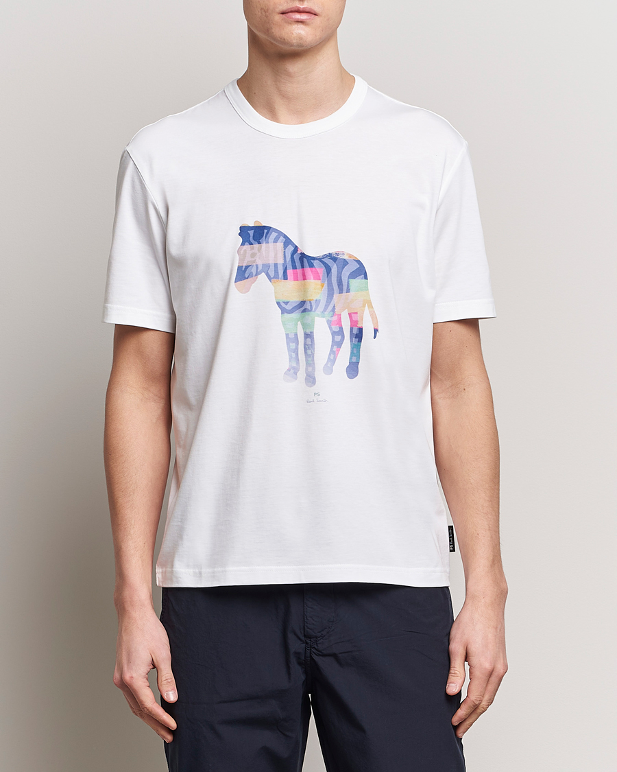 Homme | Sections | PS Paul Smith | Organic Cotton Zebra Crew Neck T-Shirt White