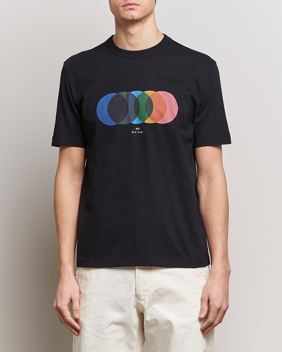 Homme | Paul Smith | PS Paul Smith | Organic Cotton Circles Crew Neck T-Shirt Black