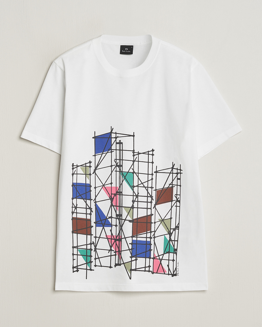 Homme | T-shirts | PS Paul Smith | Organic Cotton Scaffold Crew Neck T-Shirt White