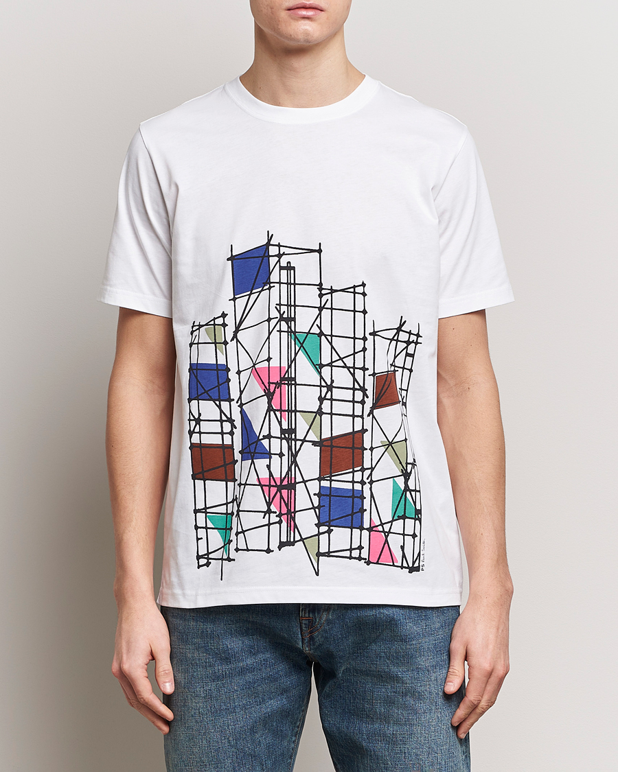 Homme | Paul Smith | PS Paul Smith | Organic Cotton Scaffold Crew Neck T-Shirt White