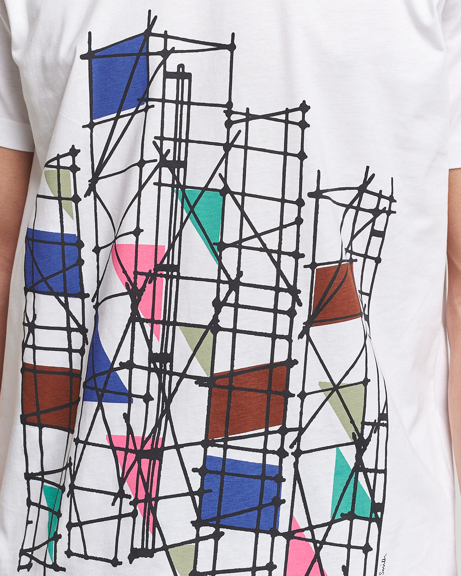 Homme | T-shirts | PS Paul Smith | Organic Cotton Scaffold Crew Neck T-Shirt White