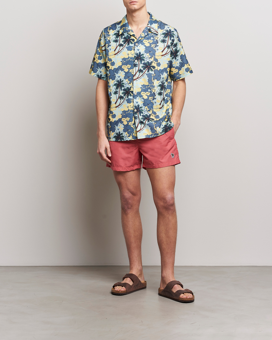 Homme | Chemises | PS Paul Smith | Prined Flower Resort Short Sleeve Shirt Blue