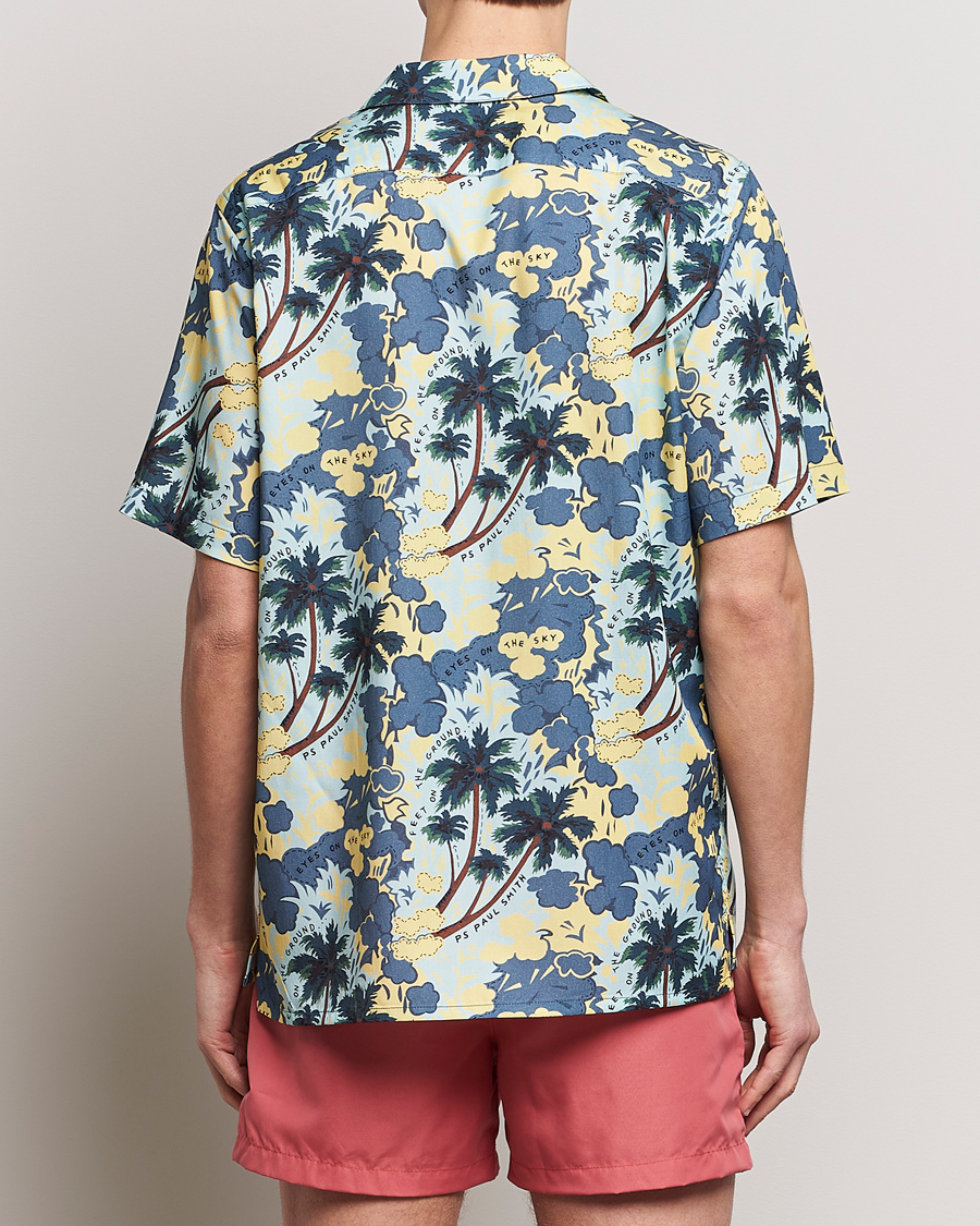 Homme | Chemises | PS Paul Smith | Prined Flower Resort Short Sleeve Shirt Blue