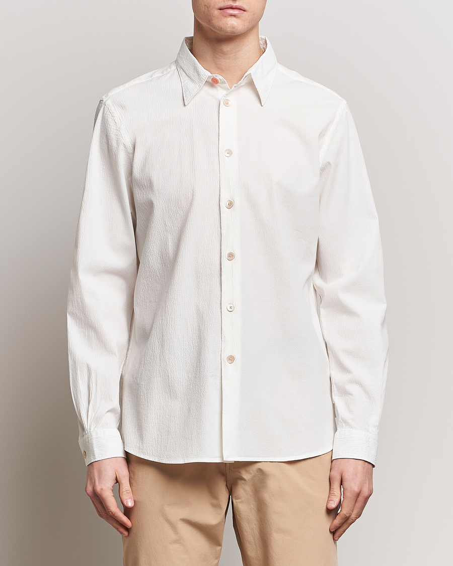 Homme | Paul Smith | PS Paul Smith | Regular Fit Seersucker Shirt White
