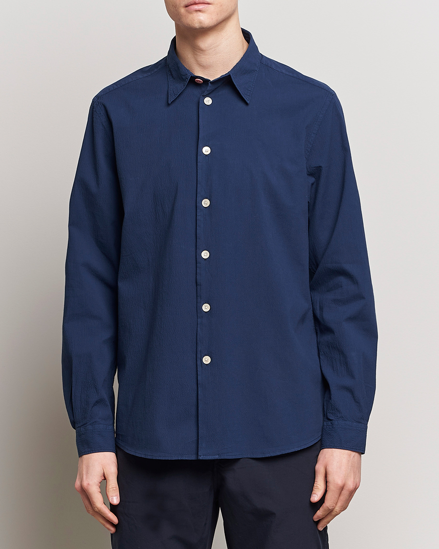 Homme | Vêtements | PS Paul Smith | Regular Fit Seersucker Shirt Navy