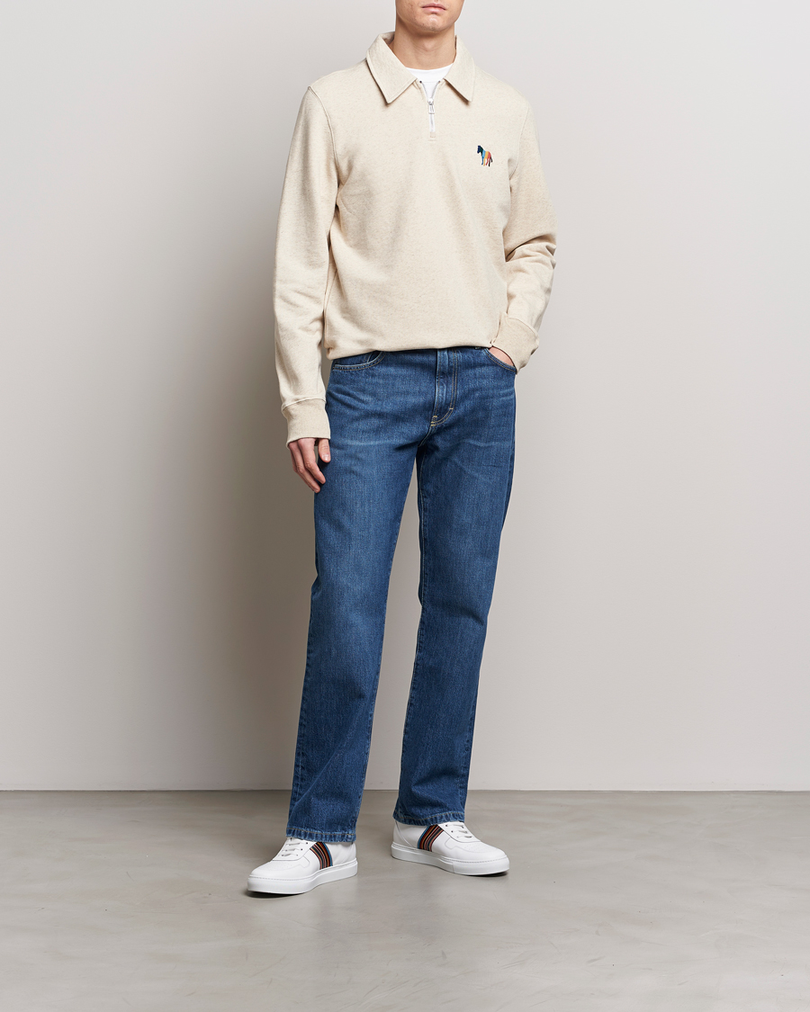 Homme | Pulls Et Tricots | PS Paul Smith | Cotton/Linen Zebra Half Zip Off White