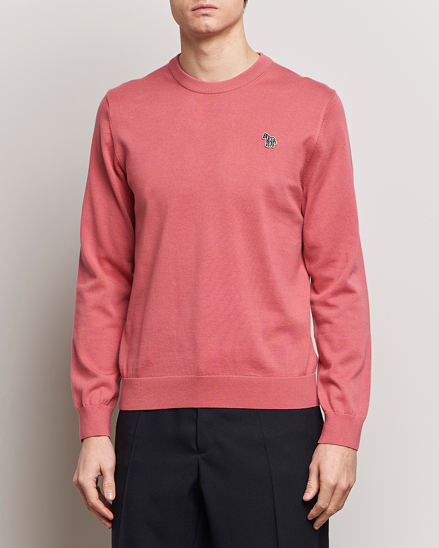 Homme |  | PS Paul Smith | Zebra Cotton Knitted Sweater Faded Pink