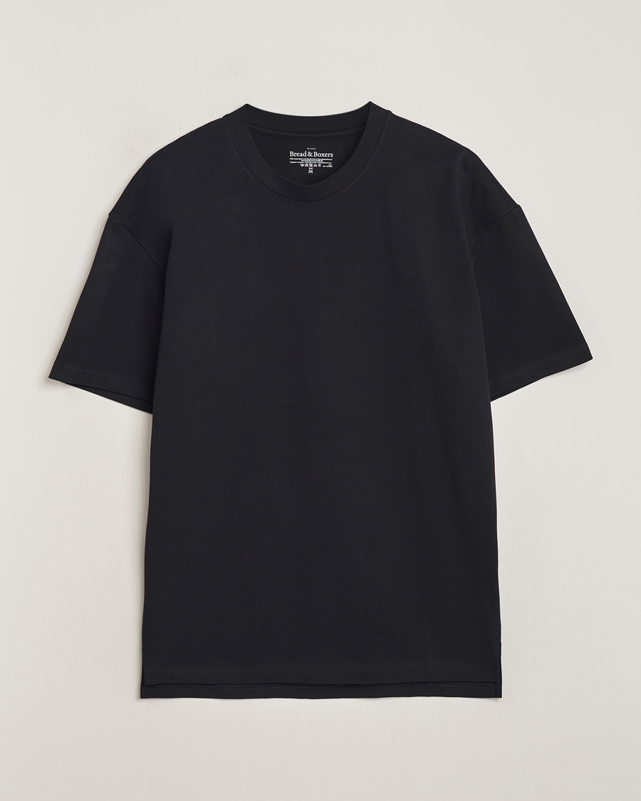 Homme | T-shirts | Bread & Boxers | Textured Heavy Crew Neck T-Shirt Black