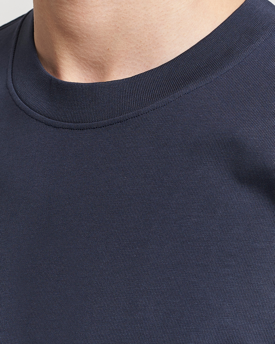 Homme | T-shirts | Bread & Boxers | Textured Heavy Crew Neck T-Shirt Navy Blue