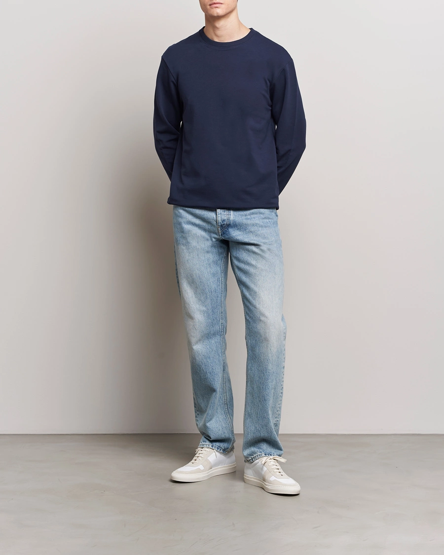 Homme | Pulls Et Tricots | Bread & Boxers | Loungewear Crew Neck Sweatshirt Navy Blue