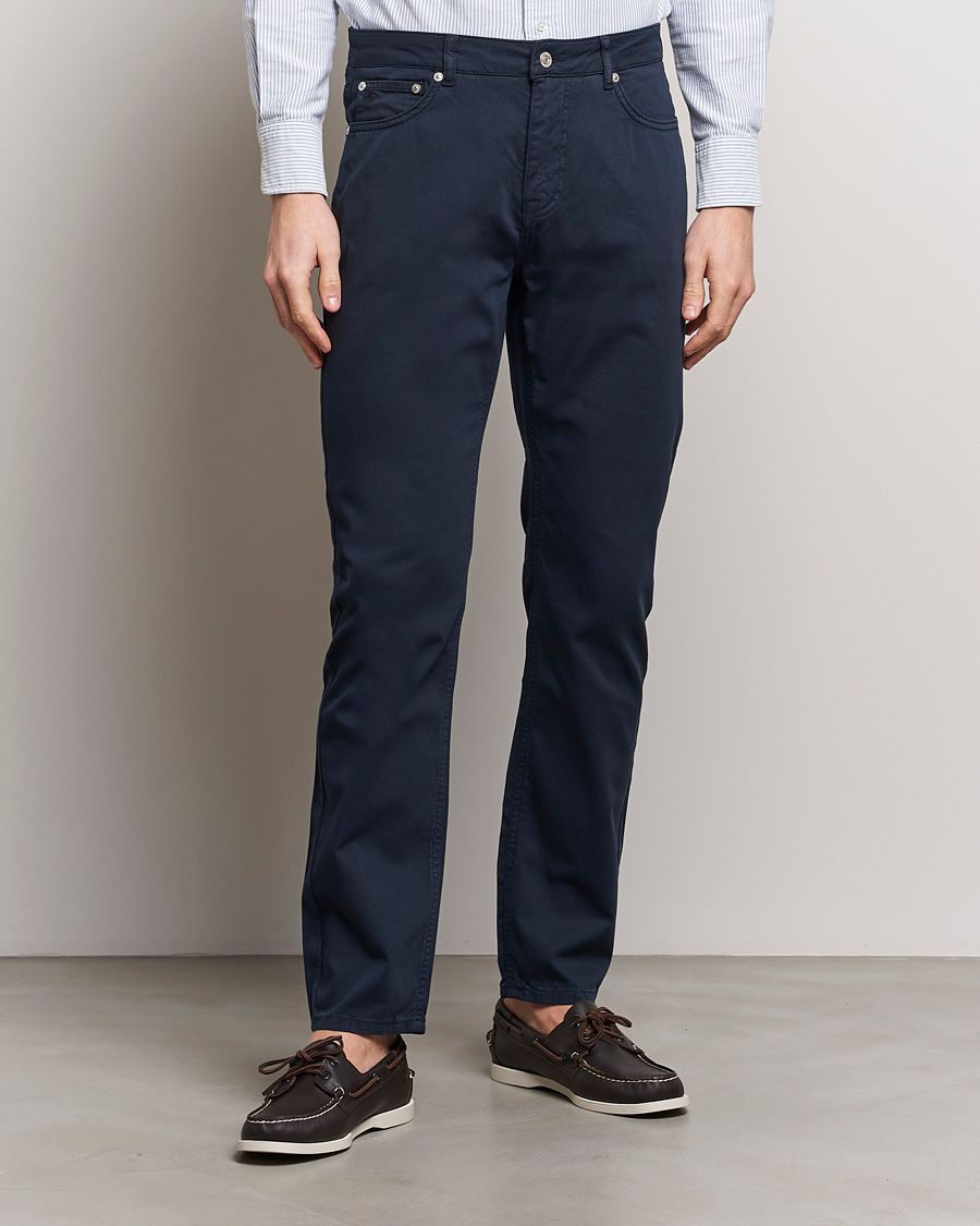 Homme | Pantalon Décontracté | Morris | James Structured 5-Pocket Trousers Blue