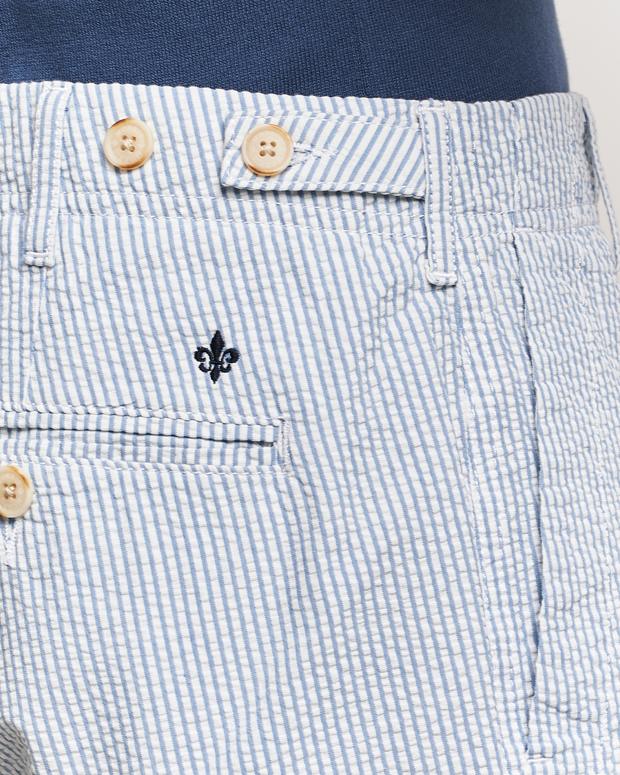 Homme | Pantalons | Morris | Seersucker Summer Slacks Light Blue