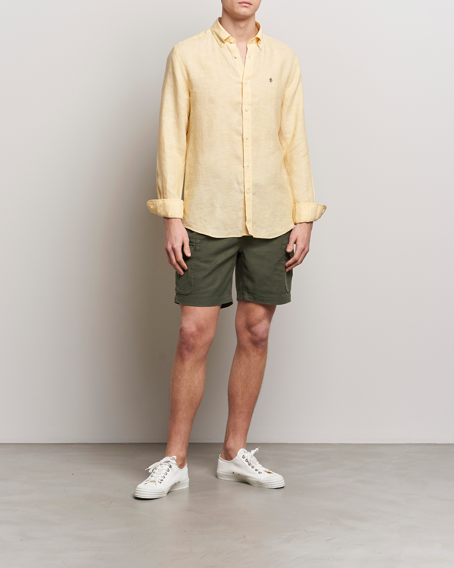 Homme | Shorts | Morris | Cargo Linen Shorts Olive