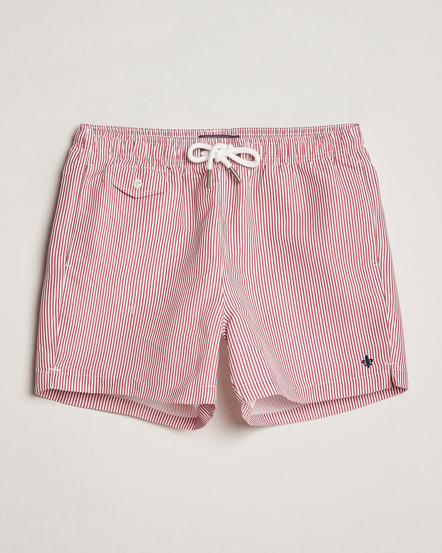 Homme | Maillots De Bain | Morris | Stripe Bathing Trunks Cerise