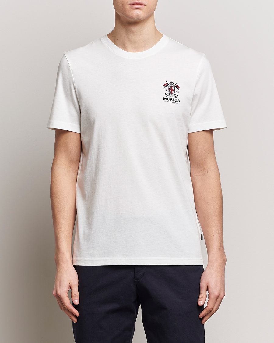 Homme | Preppy Authentic | Morris | Crew Neck Cotton T-Shirt Off White
