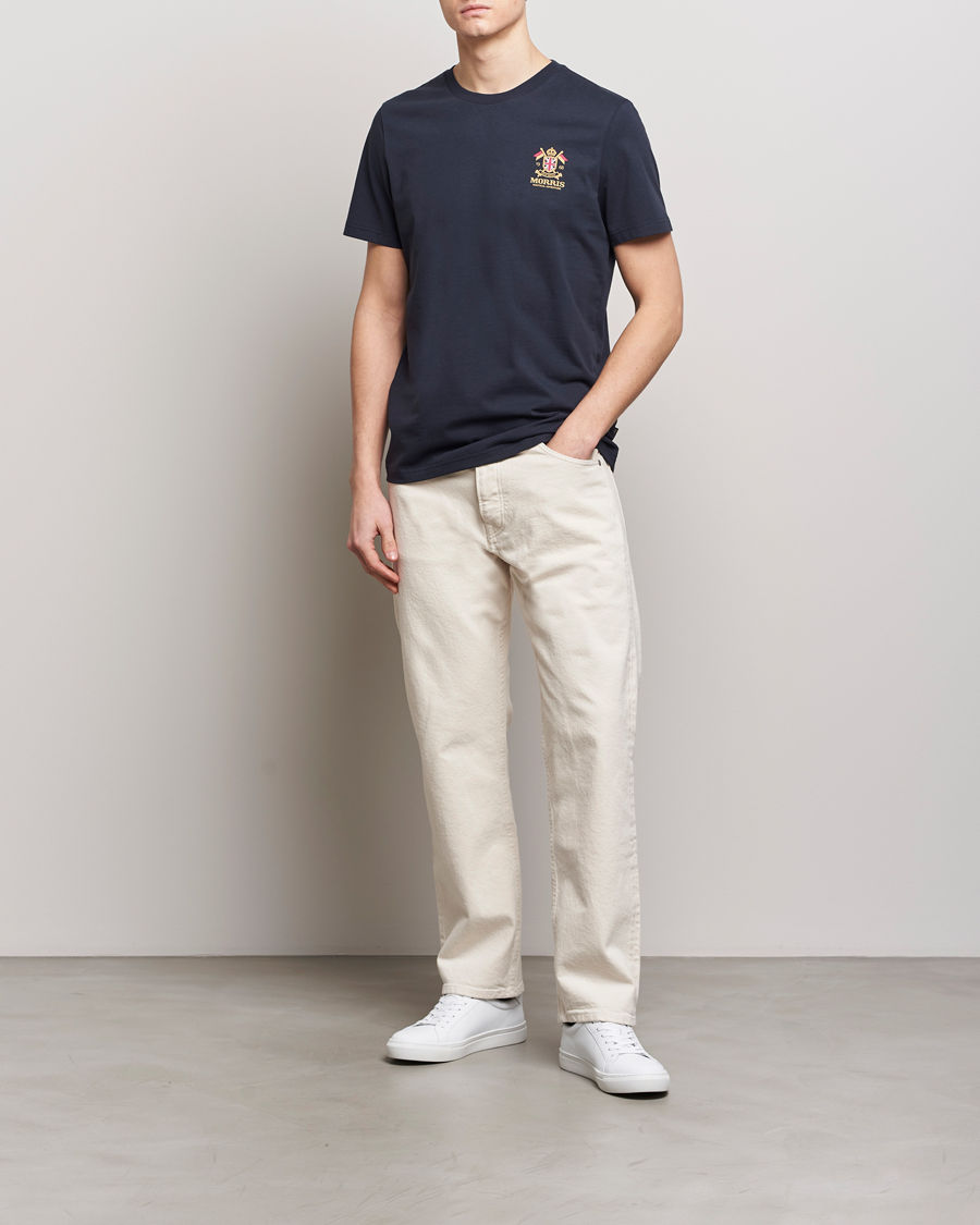 Homme | T-shirts | Morris | Crew Neck Cotton T-Shirt Old Blue