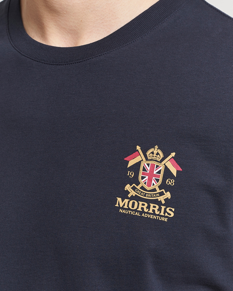 Homme | T-shirts | Morris | Crew Neck Cotton T-Shirt Old Blue