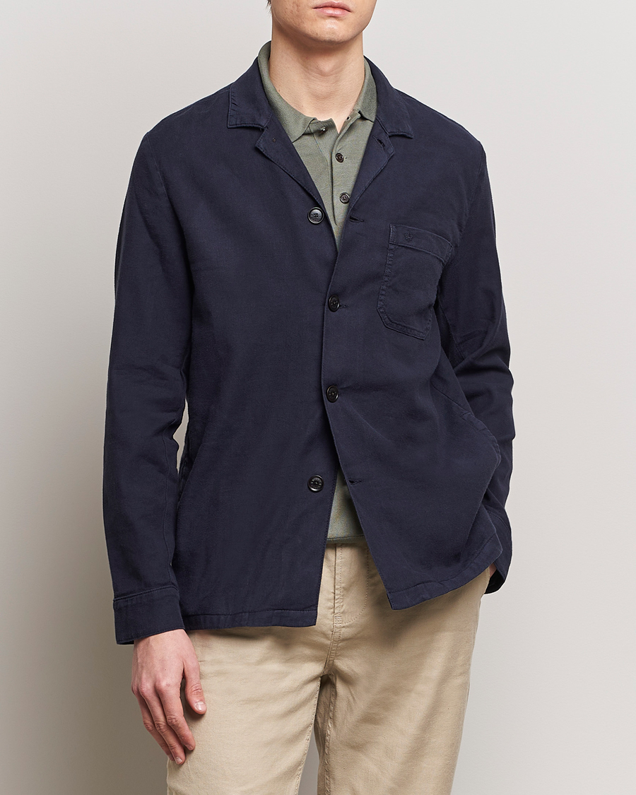 Homme | An Overshirt Occasion | Morris | Linen Shirt Jacket Navy