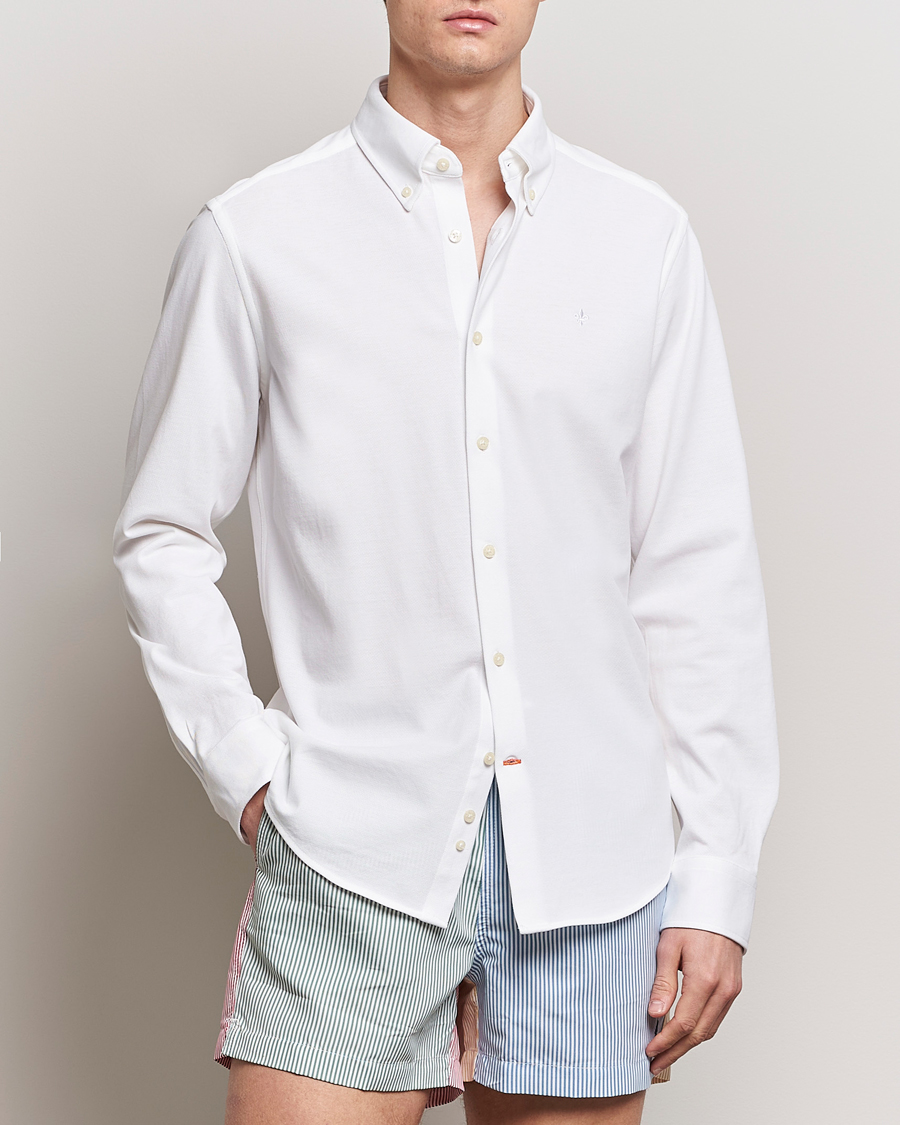 Homme | Chemises | Morris | Eddie Slim Fit Pique Shirt White