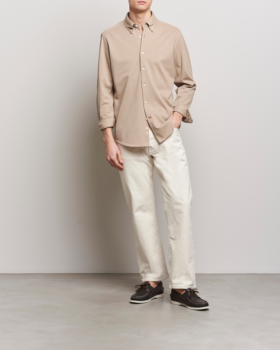 Homme | Chemises | Morris | Eddie Slim Fit Pique Shirt Khaki